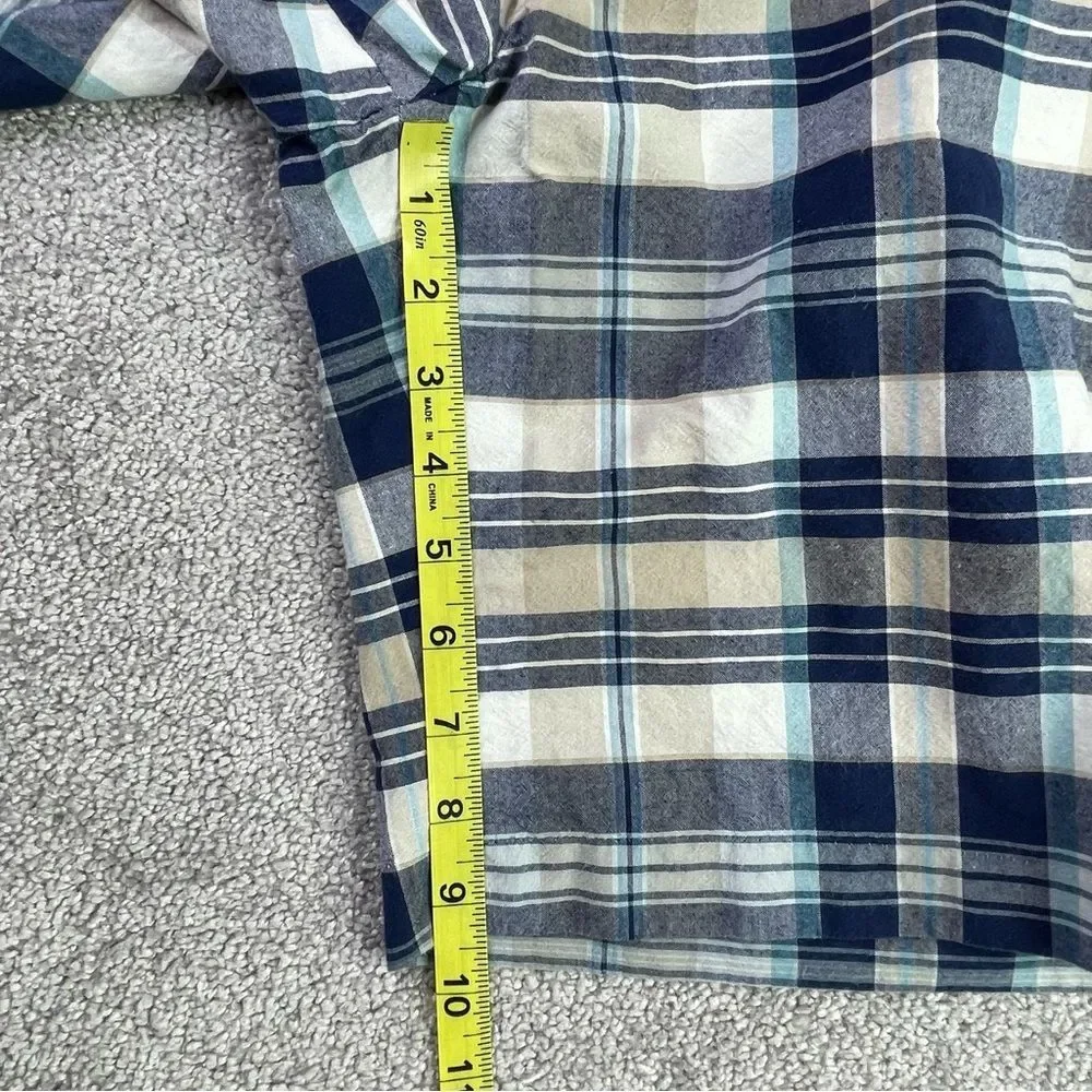 Nautica Shorts Men's 34 Blue Plaid Pockets Flat Front Casual Cotton Summer - Picture 11 of 13